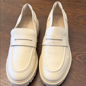 SCHUTZ Off-White Leather Loafers